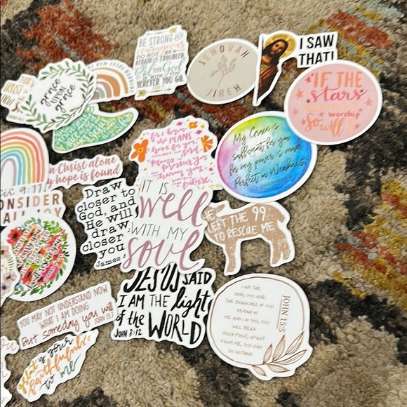 Bible Verse Inspired Sticker Set - Multicolor Assortment of 50 stickers - Picture 3 of 5